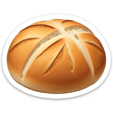 sourdough boule scored with an X sticker