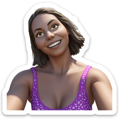 happy girl in nature sticker