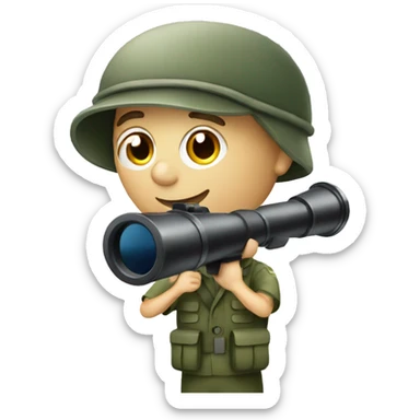 military Person with telescope sticker
