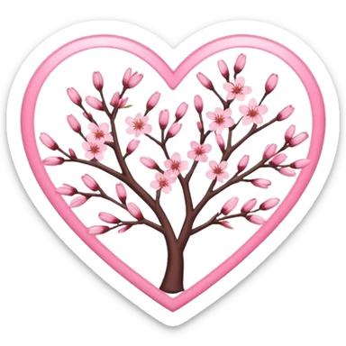cherry blossom heart for spring sticker