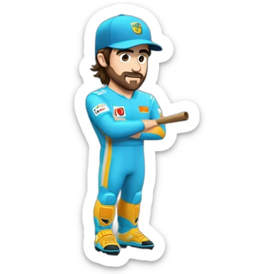 Fernando Alonso encima de una escoba sticker