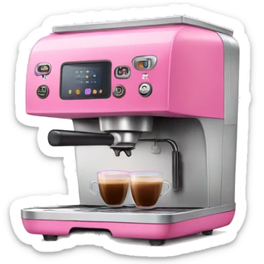 Pink coffee machine sticker