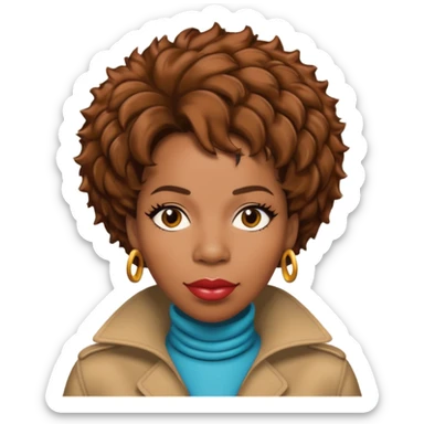 Macy Gray with brown hair sticker
