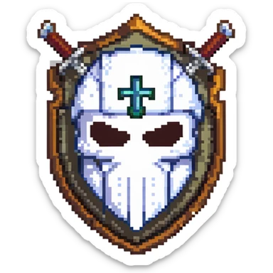 Shield badge with a hacker mask and crossed swords, dark themed for cybersecurity professionals sticker