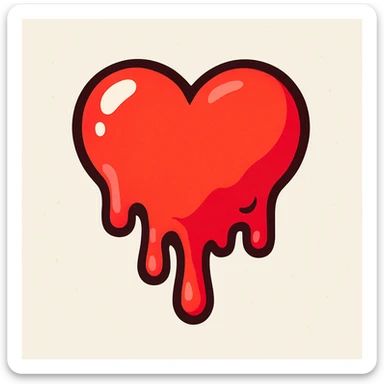melted heart sticker