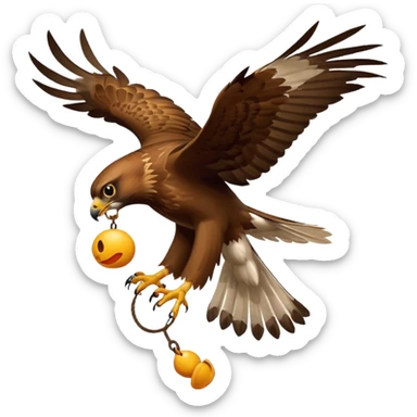 Hawk getting cat sticker