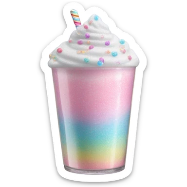 cotton candy milkshake with glitter  sticker