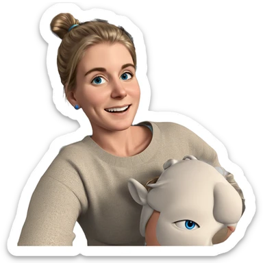 smiling girl with blue eyes sticker