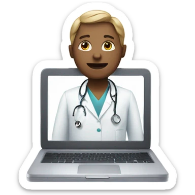 Person watching video of a doctor  sticker