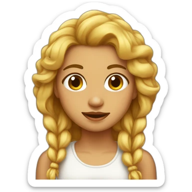 Muchacha mulata ,muecas con pelo recogido  sticker