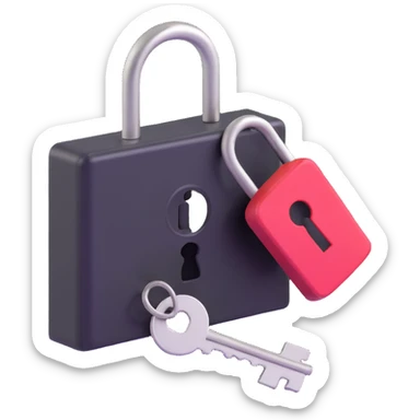 door being unlocked, close-up on lock and key sticker