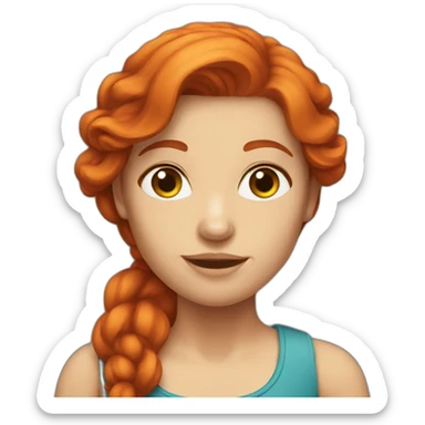 Bucksome redhead female sticker