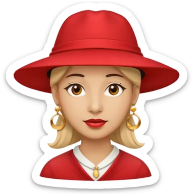 unique looking tourist with big unique red tourist hat and earrings sticker