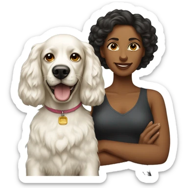 Brazilian woman and a cocker spaniel sticker