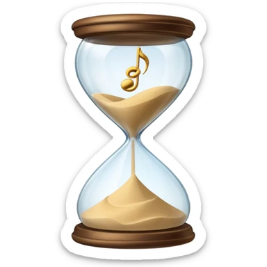 hourglass with a music note inside sticker