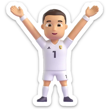 Cristiano Ronaldo inspired emoji, performing his signature 'Sii' celebration, arms outstretched sticker