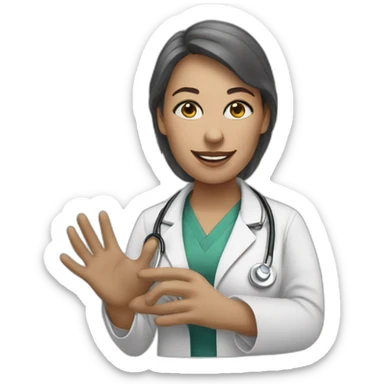 Tipping hand White woman doctor sticker
