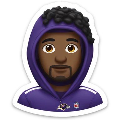 Baltimore Ravens wearing purple hoodie sticker