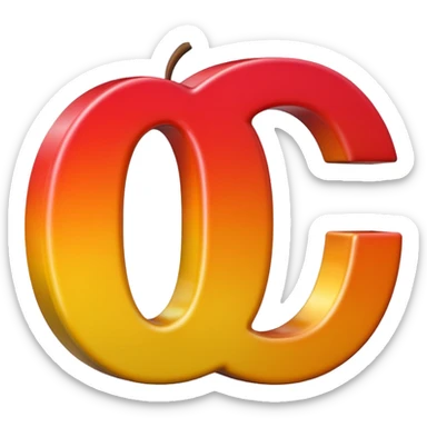 Apple style 3D emoji of the letter O, shiny, smooth, rounded, colorful, with the same toy-like texture as official Apple emojis sticker