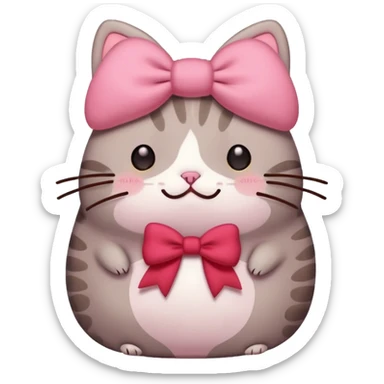 Pusheen cat hear red kawaii sticker