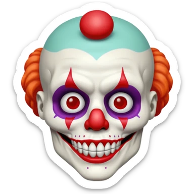 cute skeleton man clown with makeup sticker