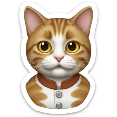 crazy cat crossed with emett brown from back to the future sticker
