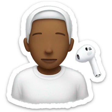 White Outline Of Airpods sticker