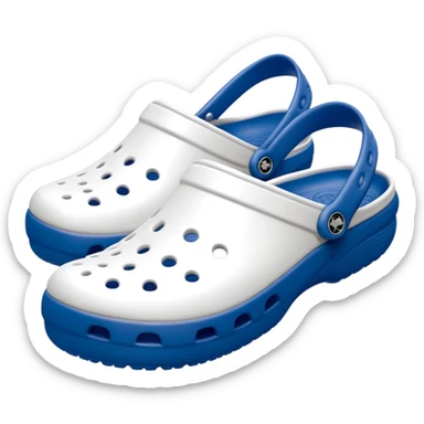Pure white Crocs clogs, all-white straps and sole, no blue or other colors, matte white material, ventilation holes, dark background, realistic product photo, monochrome white only, no logos. complete white sticker