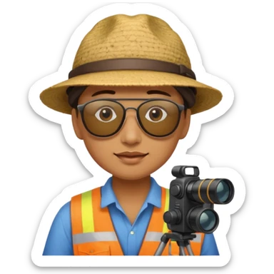 Site Photographer with Camera from Archaeology Team sticker