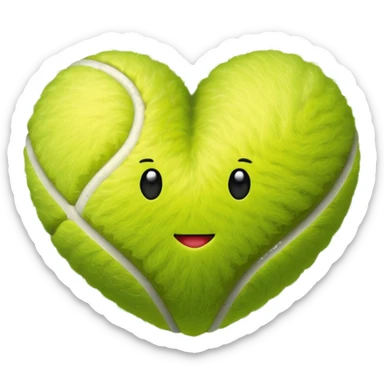 tennis ball shaped like a heart sticker
