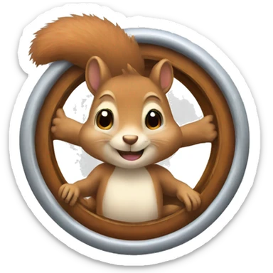 squirrel in a wheel sticker