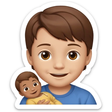 boy babybrown hair sticker