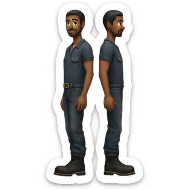 Work man defying look black boots sticker