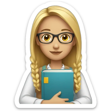 young tutor with books sticker