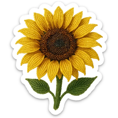 french beaded sunflower, detailed beadwork, lush petals, sparkling effect, elegant, no background sticker