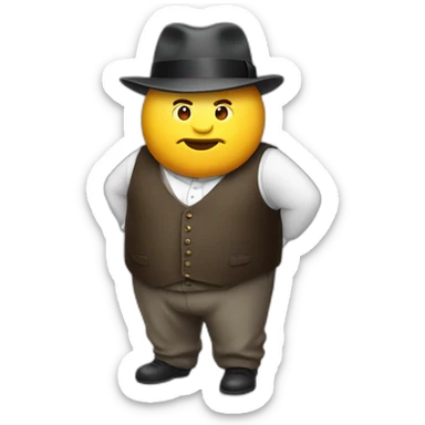 fat man with trilby wearing a waistcoat sticker