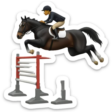 Horse jumping a obstacle sticker