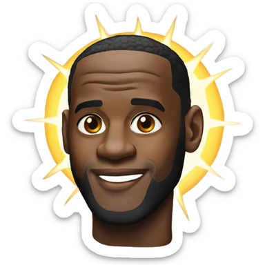 LeBron James with a sun behind him sticker
