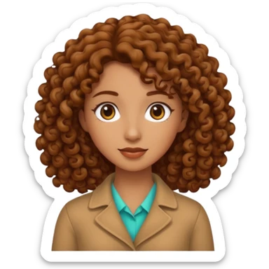 Mujer piel canela y pelo rizado sticker