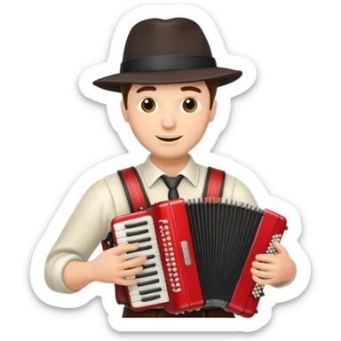 Man with hat playing accordion sticker