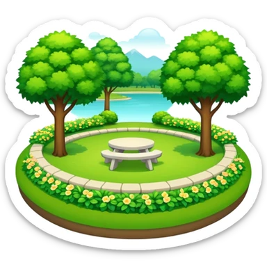 Scenic summer park sticker