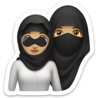 Muslim couple niqab sticker