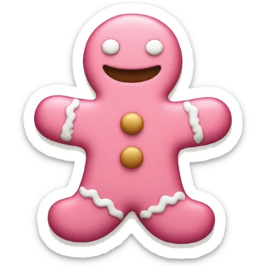 Pink gingerbread man sticker