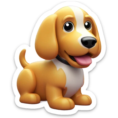 Retro old 90s graphics generated blender render cgi 3d rendered zingy shiny dog sticker