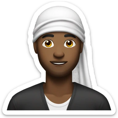 A blac white guy with a durag sticker