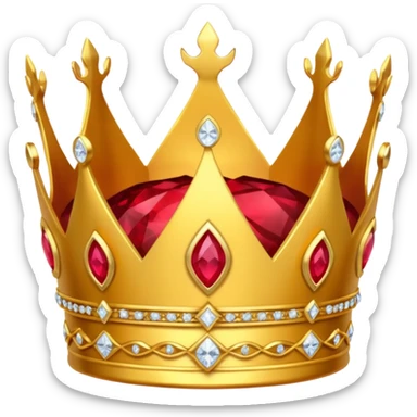 Golden fiery princess crown sticker
