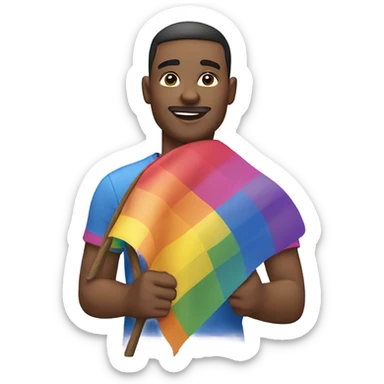 gay man with gay pride sticker