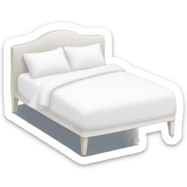 white bed with white blankets and pillows sticker