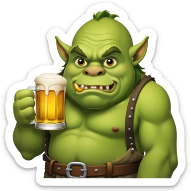 Ogre with beer sticker