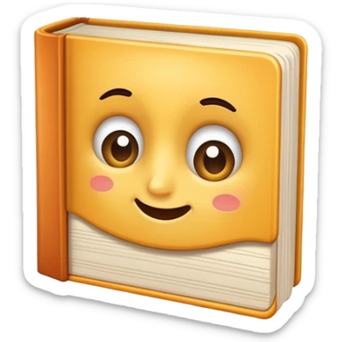 shy book with embarrassed face sticker